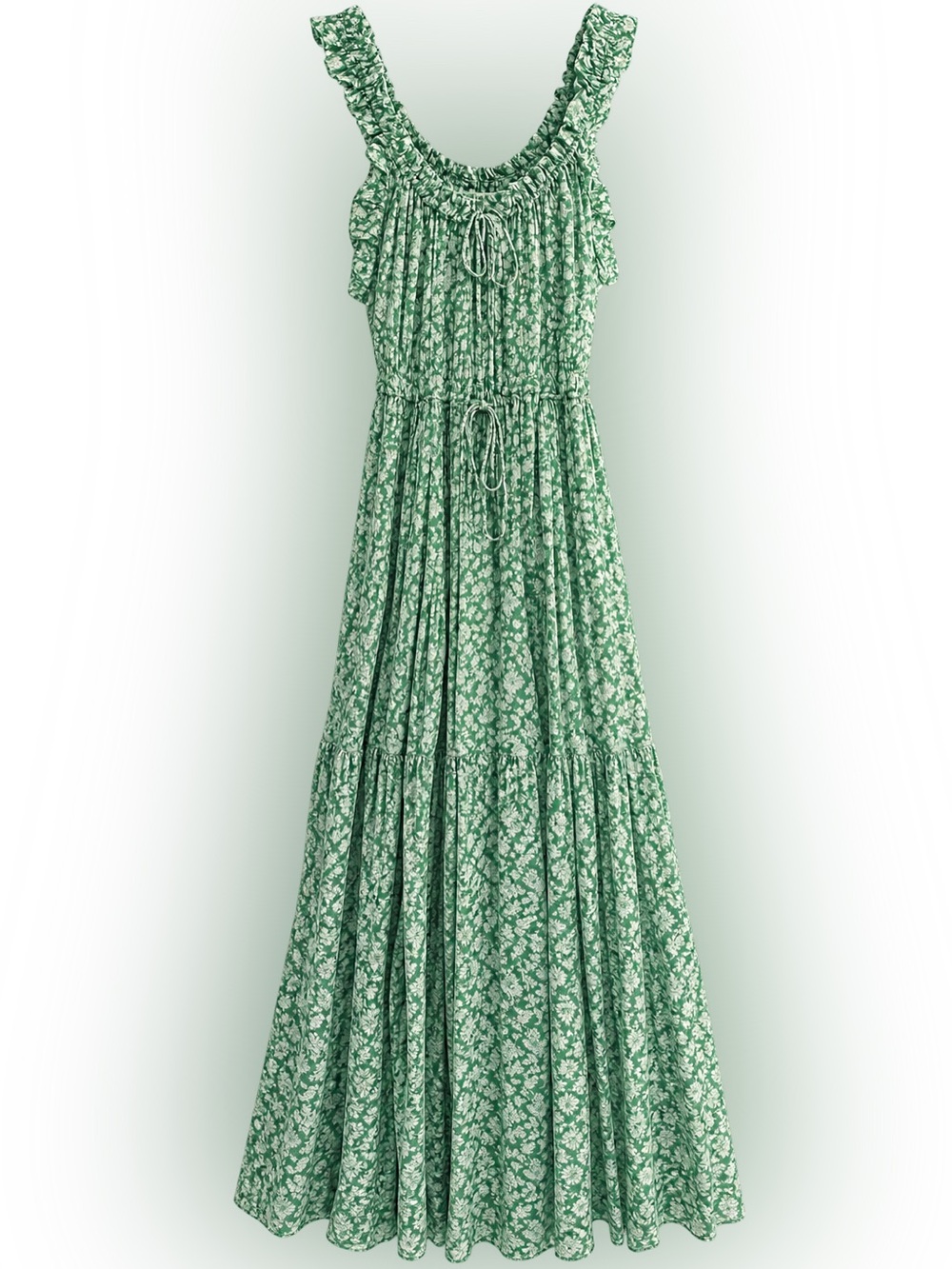 Doen green floral maxi dress
